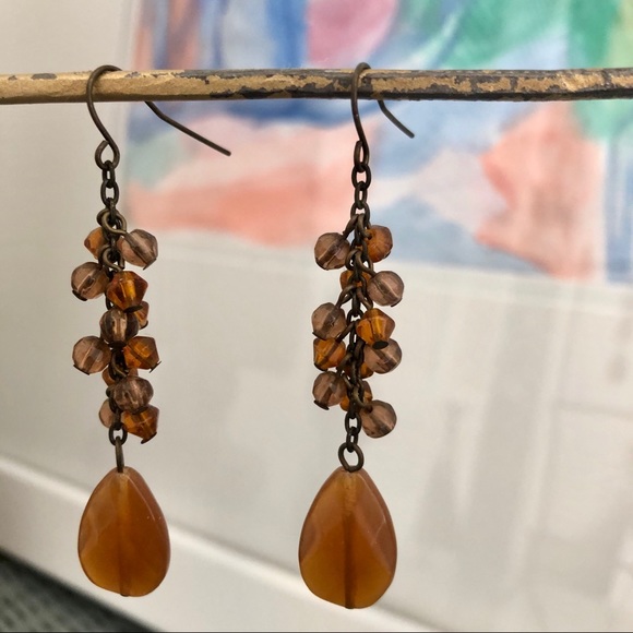 Amber Dangle Earrings - Picture 1 of 3